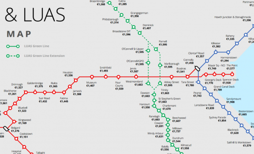 DART & Luas Map Illustrates Dublin Rental Prices